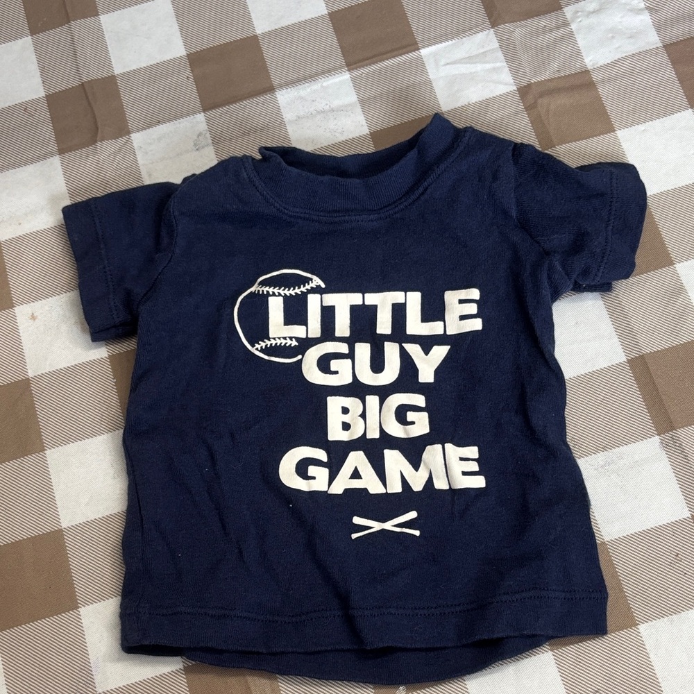 🟢10/$10 - Navy Blue Kids Shirt - Little Guy Big Game